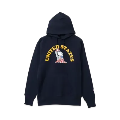 Champion x PEANUTS Reverse Weave Hooded Sweatshirt Made In USA "Navy"