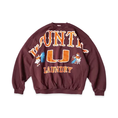 KAPITAL 30/- Fleece Big Sweatshirt (BIG KOUNTRY) "Burgundy"