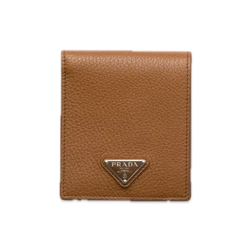 PRADA Leather Wallet with Coin Purse "Cognac"