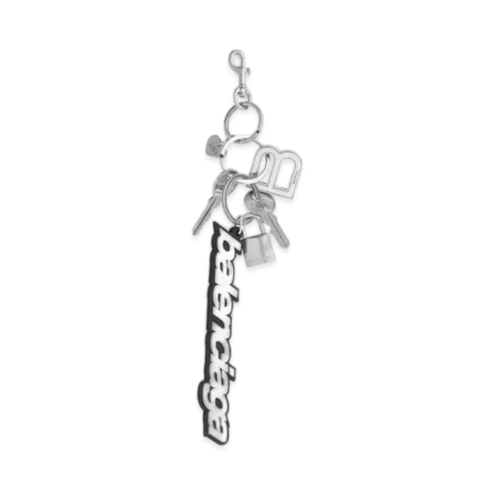 BALENCIAGA Kit Keychain In Brass and TPU "Multicolor"