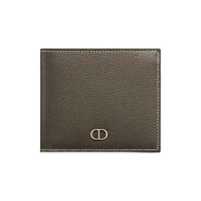 Dior Wallet With Coin Case CD Icon Grained Calfskin "Ebony"