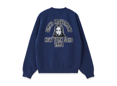 X-Girl Women's Arch Logo And Face Patch Sweatshirt "Navy"