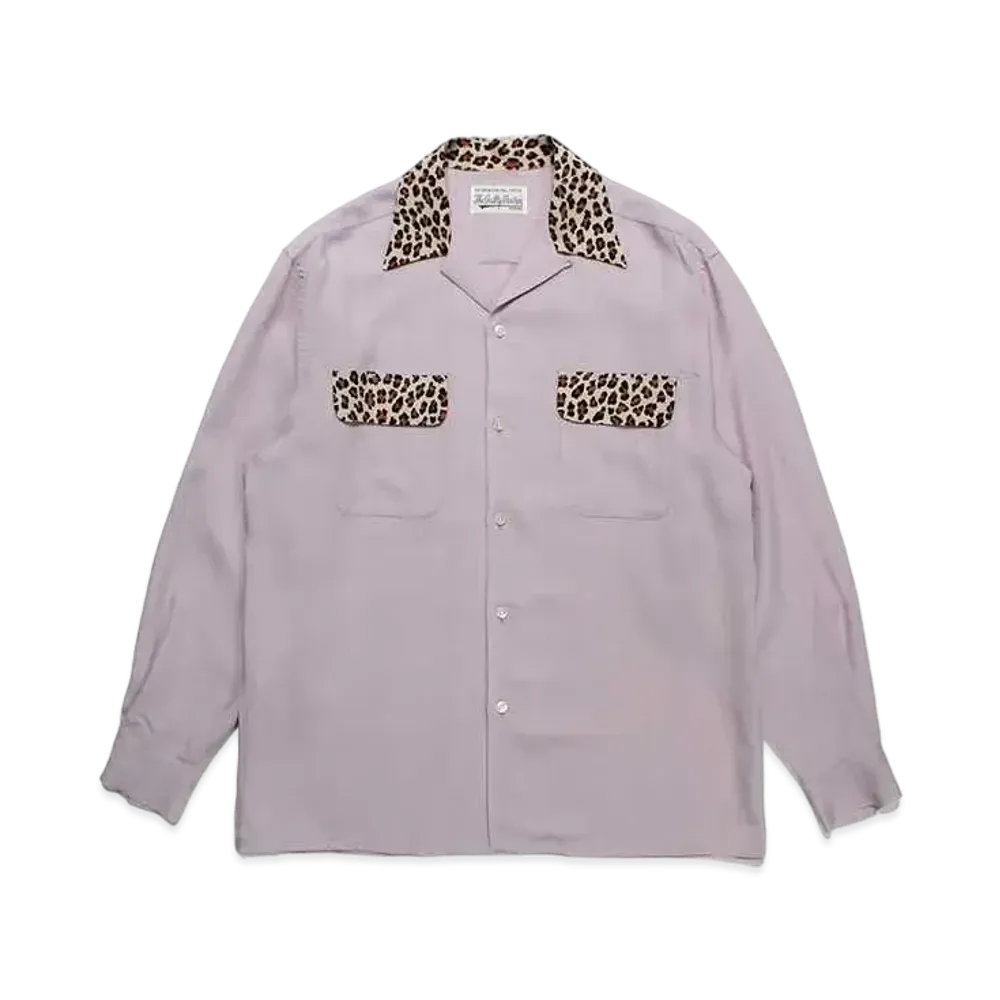 WACKO MARIA Two Tone 50's Open Collar Shirt "Purple"