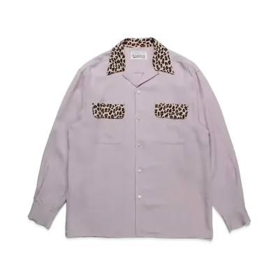 WACKO MARIA Two Tone 50's Open Collar Shirt "Purple"