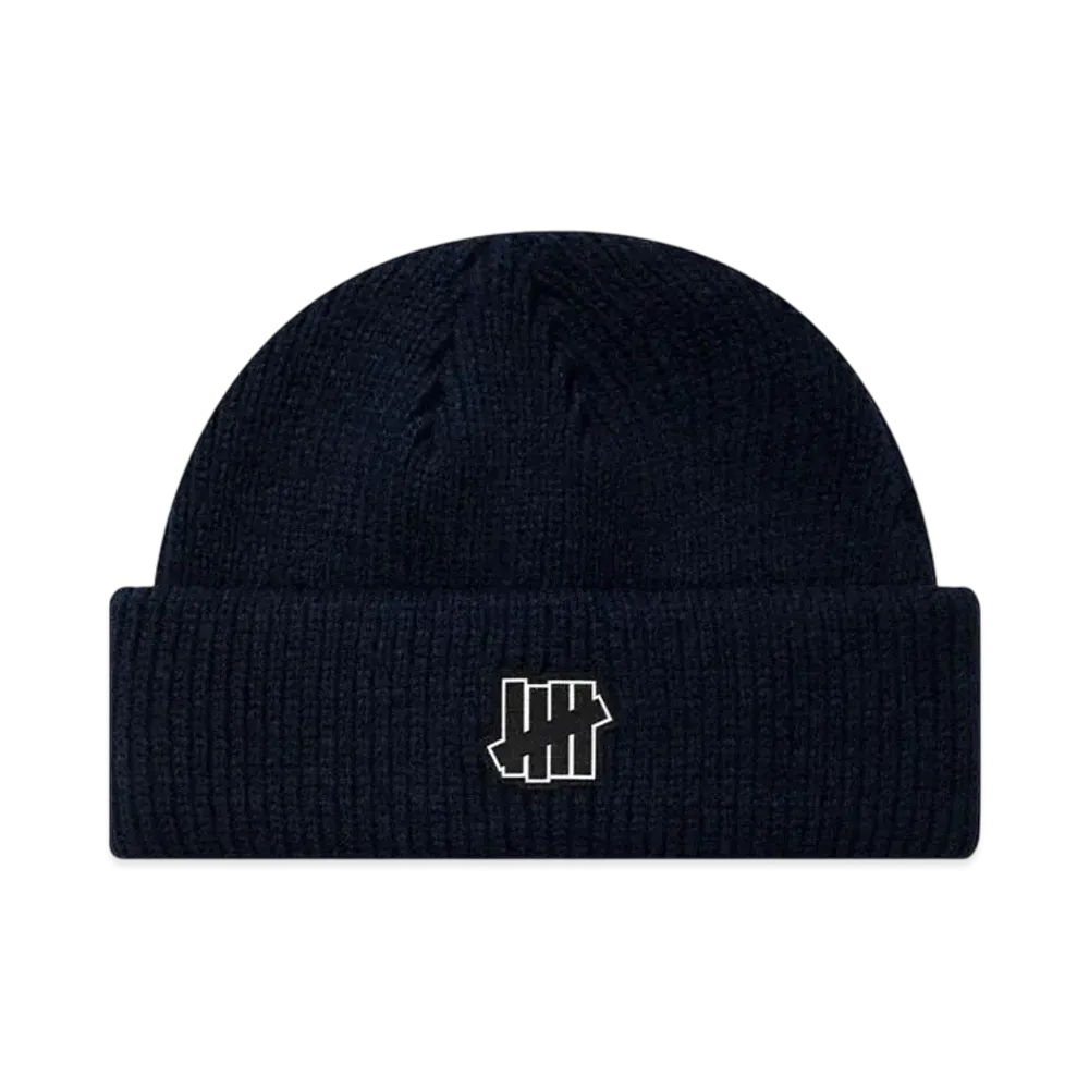 UNDEFEATED Icon Patch Double Cuff Beanie "Navy"