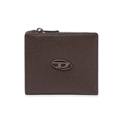 Diesel Hissu Evo Bi Fold Zip L Bi-Fold Wallet In Grainy Leather "Brown"