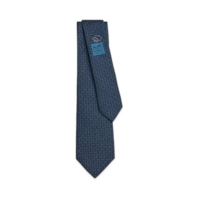 Hermes Tie 7 Dancing H "Marine/Bleu Profond"