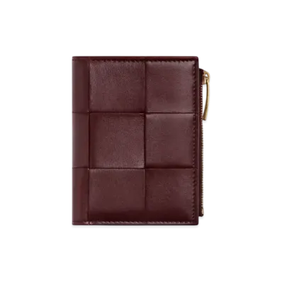 Bottega Veneta Cassette Small Bi-Fold Wallet "Madder Brown/Rosewood"