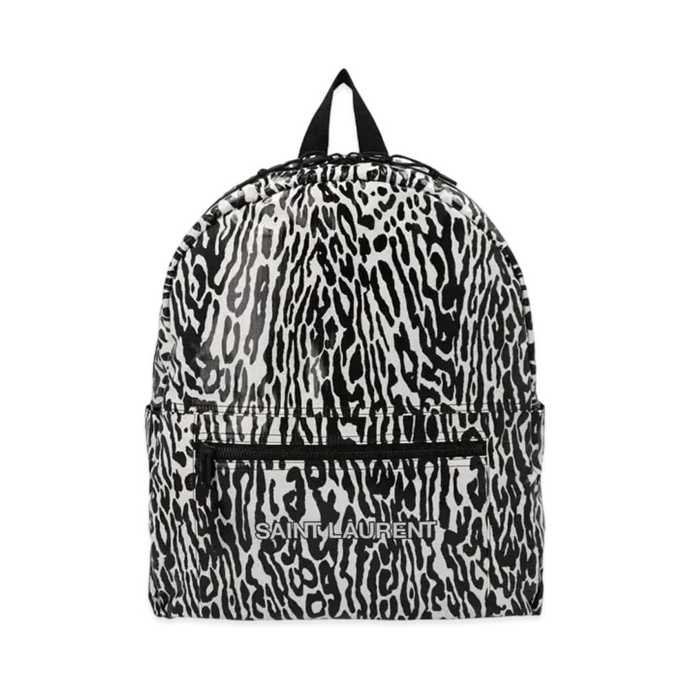 SAINT LAURENT Nuxx Backpack In Leopard Print Nylon "White"