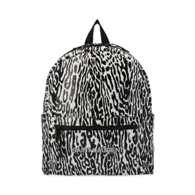 SAINT LAURENT Nuxx Backpack In Leopard Print Nylon "White"