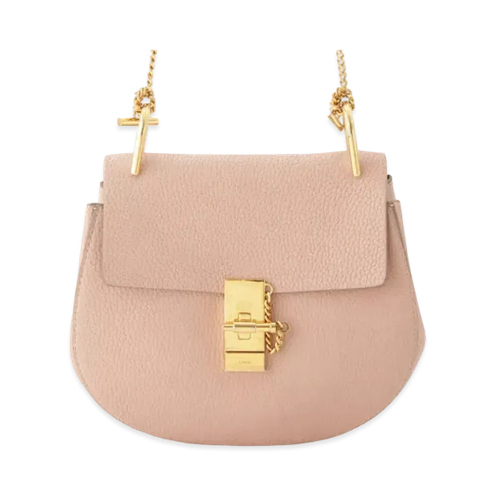 Chloe Drew Leather Chain Shoulder Bag "Pink"