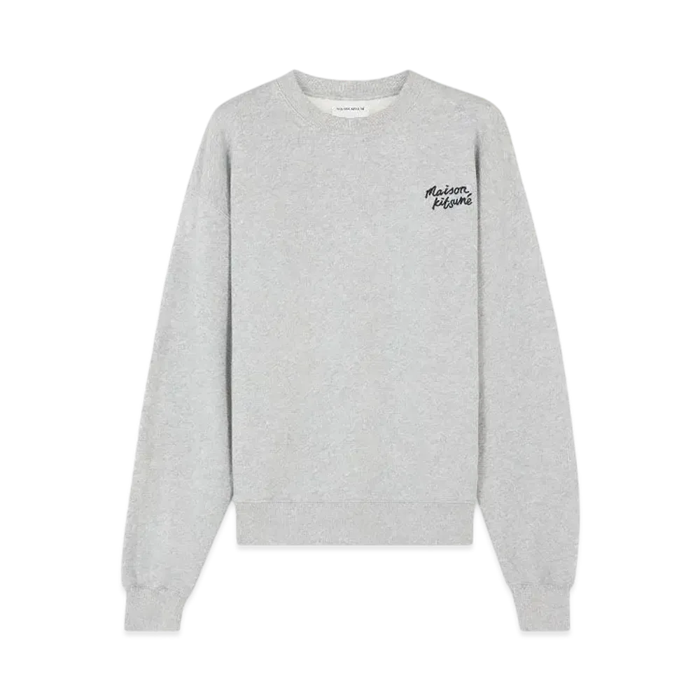 Maison Kitsune Handwriting Comfort Sweatshirt "Light Grey Melange/Black"
