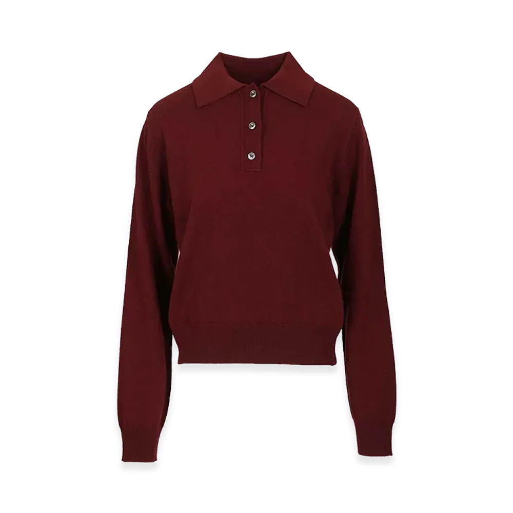 Maison Margiela Women's Wool Polo Shirt "Bordeaux"