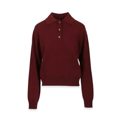 Maison Margiela Women's Wool Polo Shirt "Bordeaux"