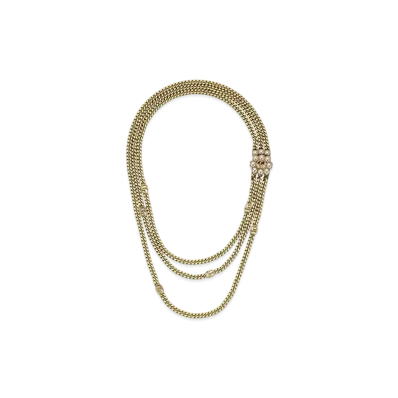 GUCCI Pearl Double G Multilayer Necklace