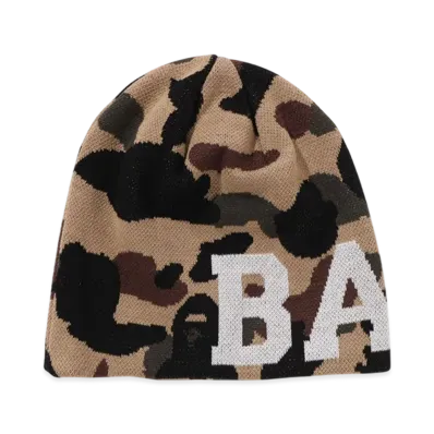 A BATHING APE 1St Camo Knit Cap "Yellow"