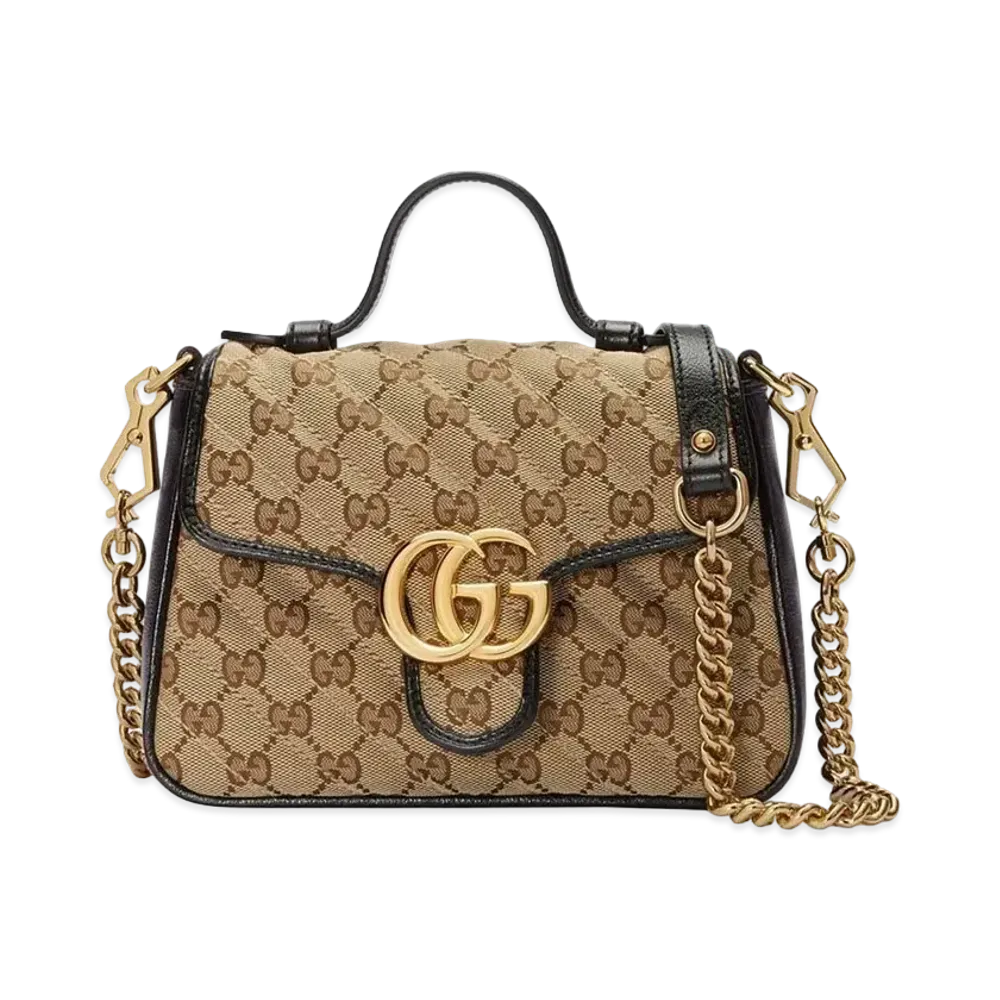 GUCCI GG Marmont Mini Top Handle Bag "Beige"