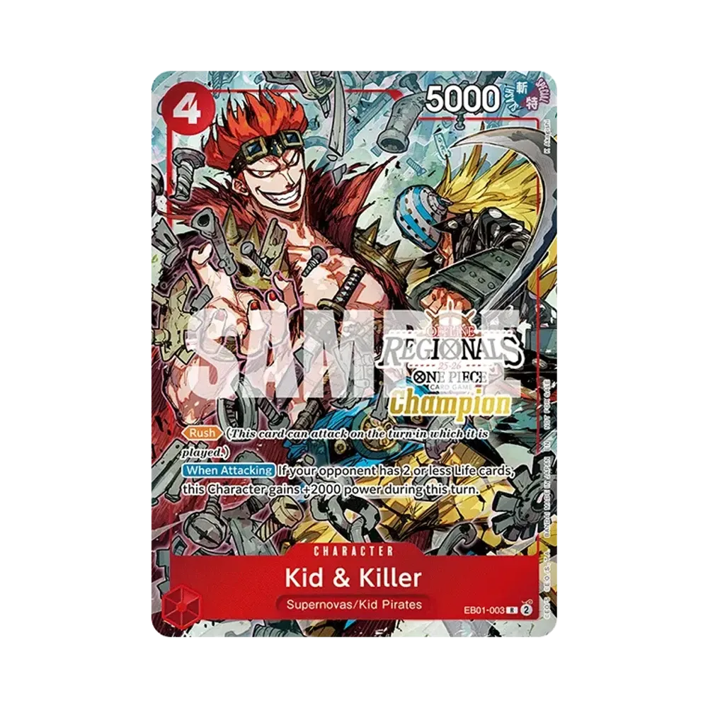 キッド&キラー R [EB01-003]【英語版】(プロモーションカード「オフライン地域 チャンピオンカードセット 25-26 シーズン2」)