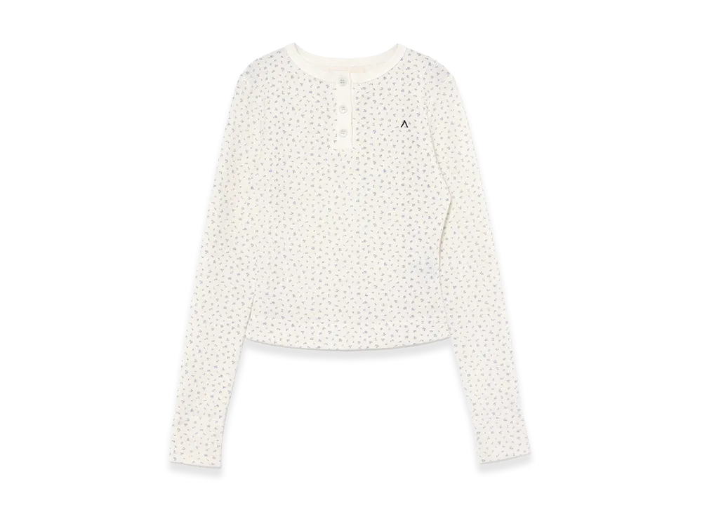 ANDMARY Women's Waffle Flower Tops "Blue"