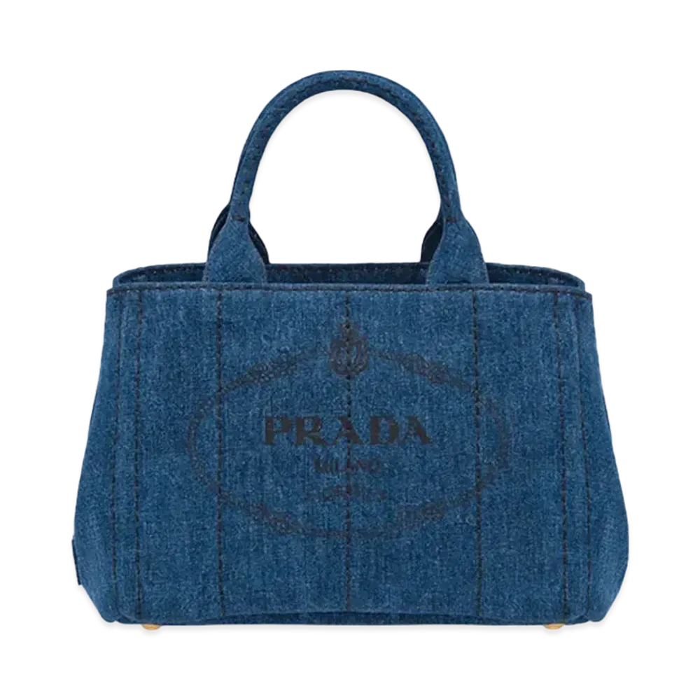 PRADA Denim Fabric Tote Bag "Navy"