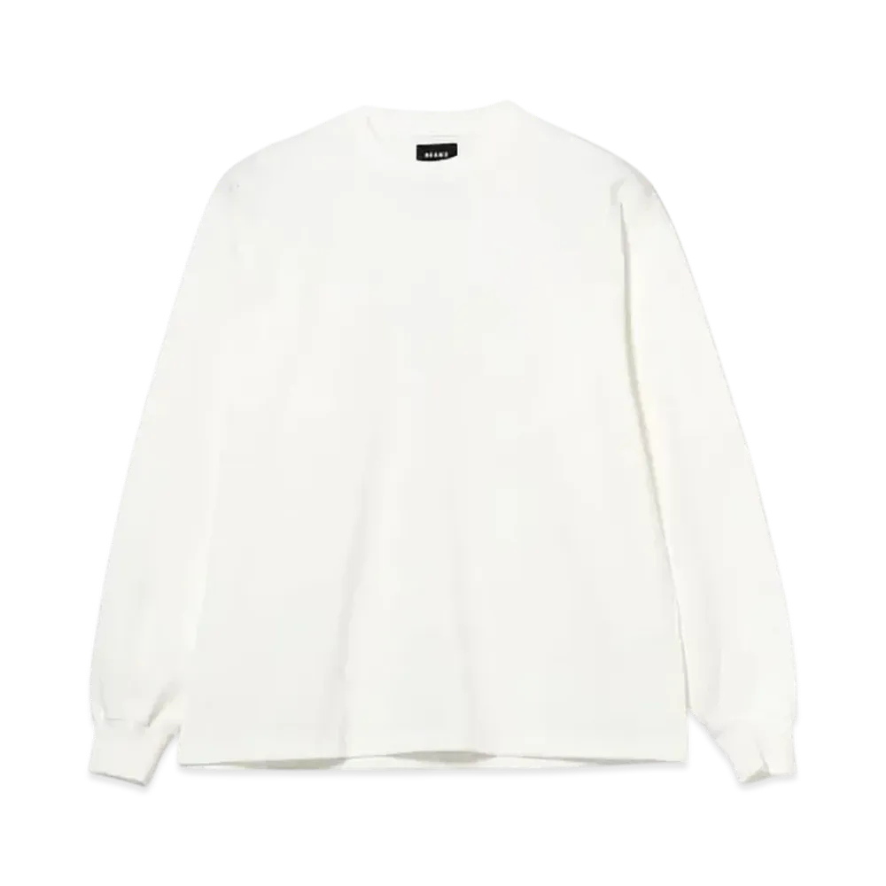BEAMS Cotton Jersey Long Sleeve Tee "White"