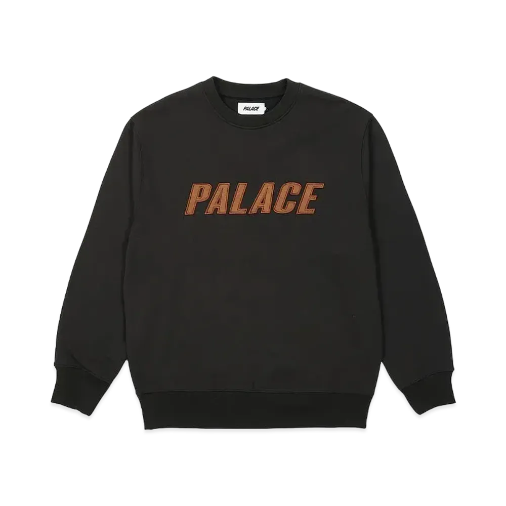 PALACE Iridescent Applique Crew "Black"