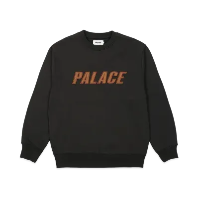 PALACE Iridescent Applique Crew "Black"