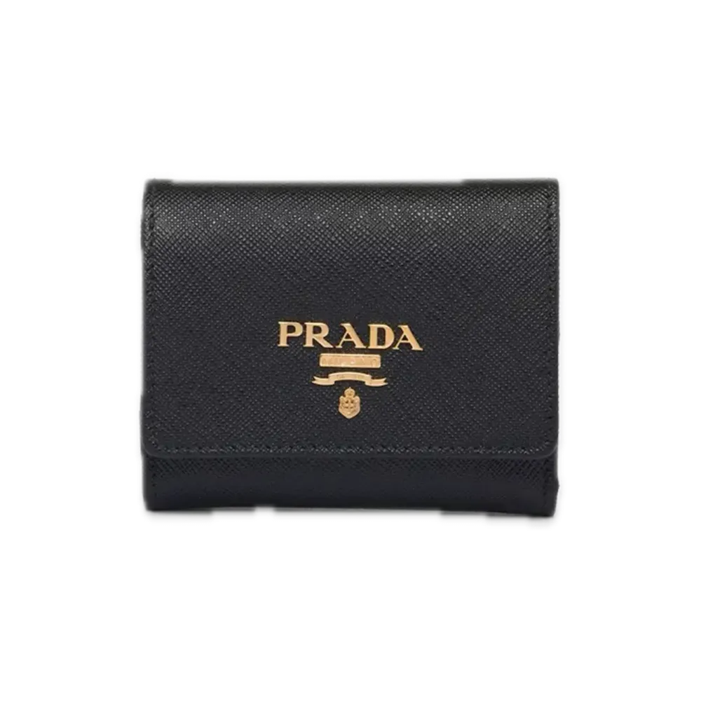 PRADA Saffiano Multicolor Wallet "Black/Pink"