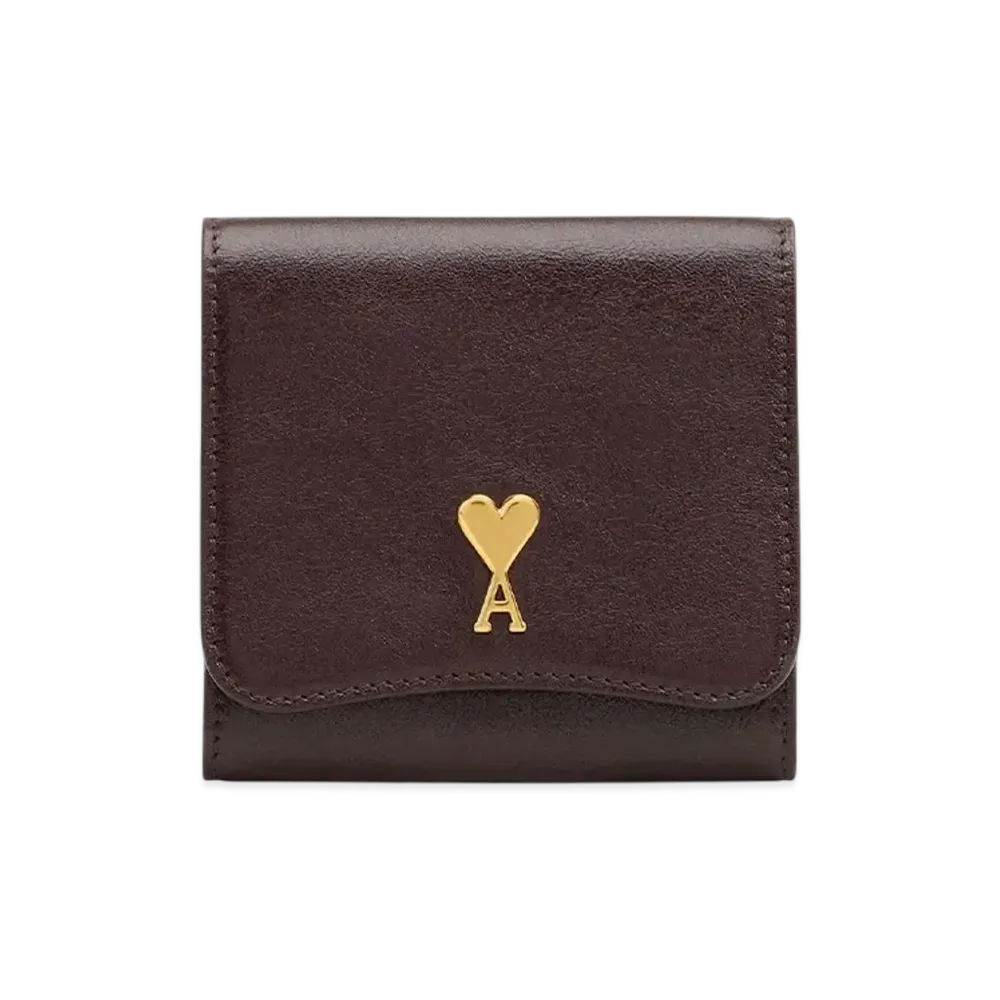 AMI PARIS Paris Paris Compact Wallet "Aubergine"