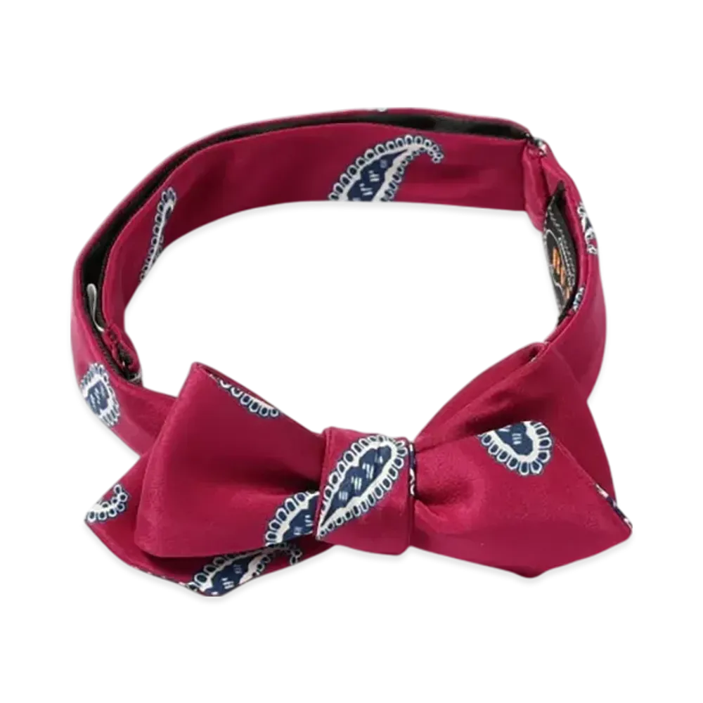 BEAMS Silk Bow Tie Paisley Print "Red"