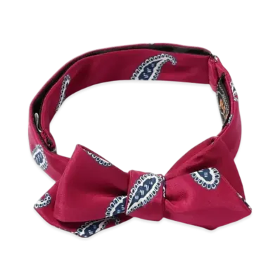 BEAMS Silk Bow Tie Paisley Print "Red"