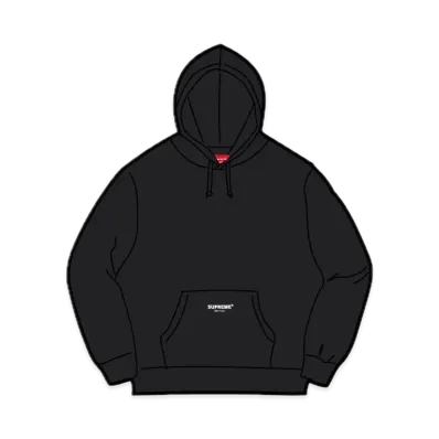 Supreme Micro Logo Hooded Sweatshirt "Black"