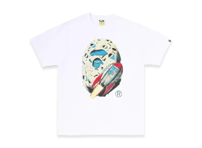A BATHING APE Moon Ape Head Tee "White"