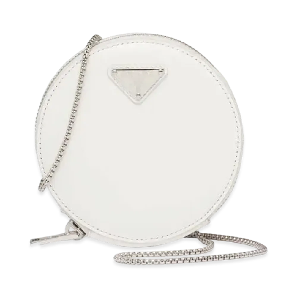 PRADA Brushed Leather Mini-pouch "White"