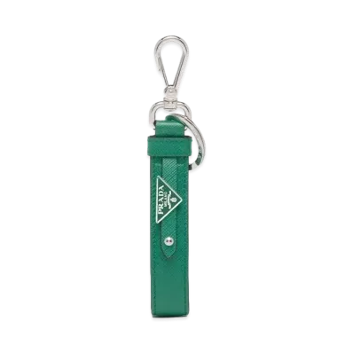 PRADA Saffiano Leather Key Ring "Green"
