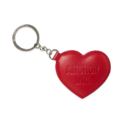 Mercedes Anchor inc. Bold Logo Leather Heart Keychain "Red"