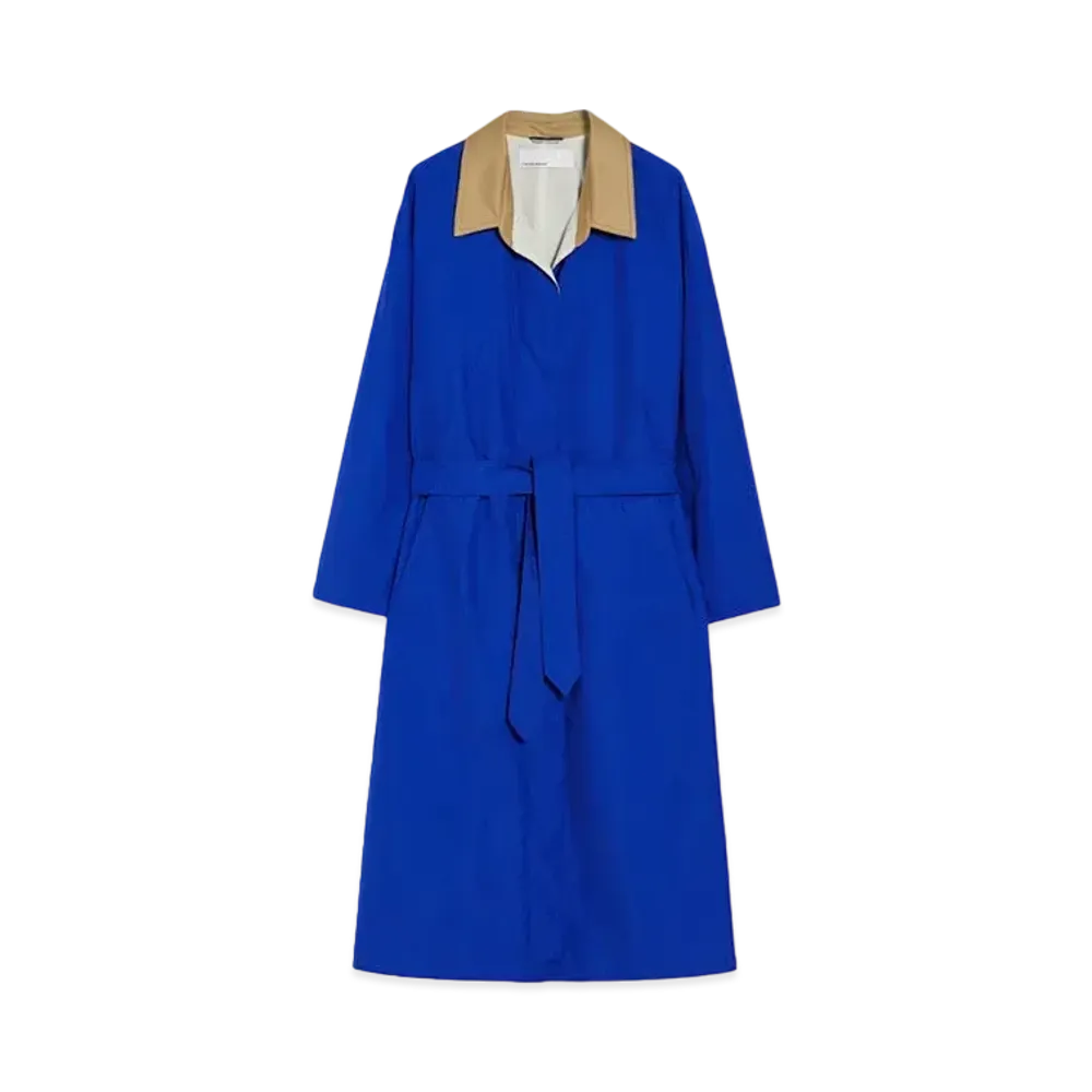 Max Mara Party Technical Canvas Duster Coat "Cornflower Blue"