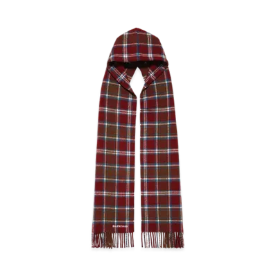 BALENCIAGA Hooded Scarf "Burgundy"