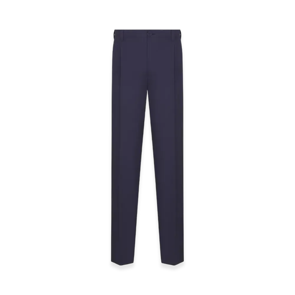 Dior Icons Pleated Pants Silk "Navy Blue"