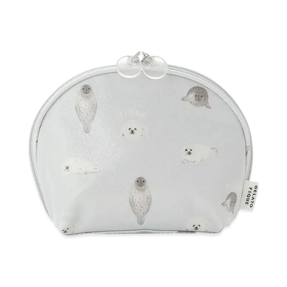 GELATO PIQUE Seal Pattern Coated Pouch "Blue"