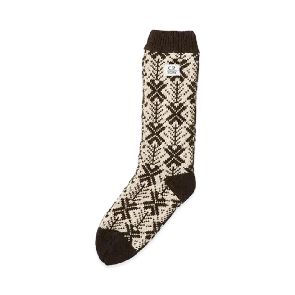 PALACE C.P. COMPANY Lambswool Sock "Stone"
