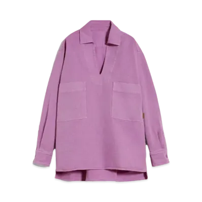 Max Mara Loretta Cotton Drill Oversized Shirt "Mauve"