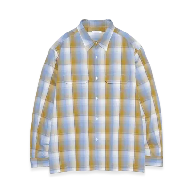 nanamica Regular Collar Pique Shirt "Yellow/Sax"