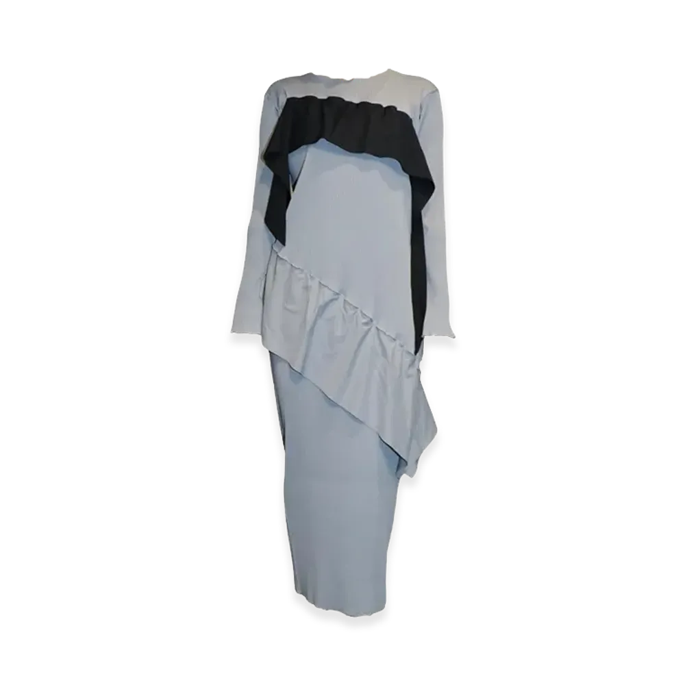 kotohayokozawa Women's Todo Wave Long Sleeve Dress "Grey"