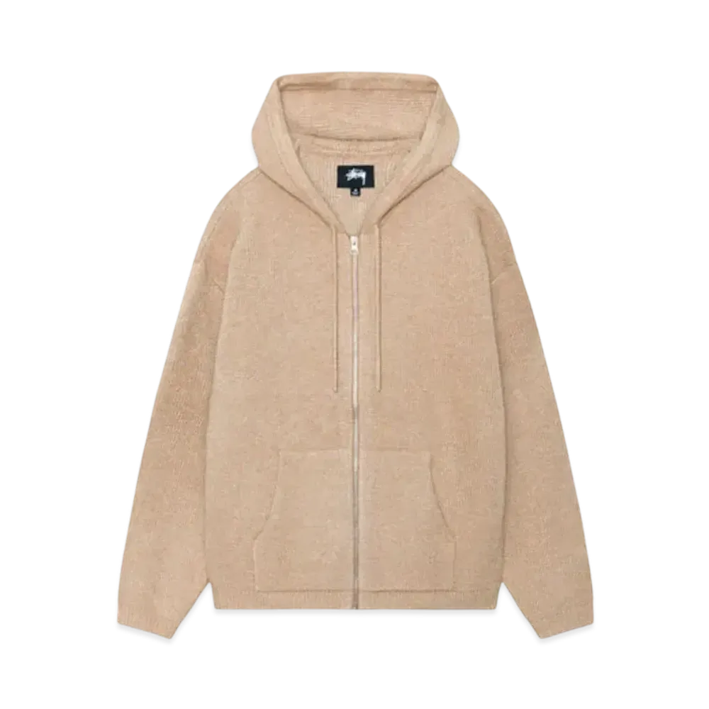 Stussy Hooded Zip Sweater "Camel"