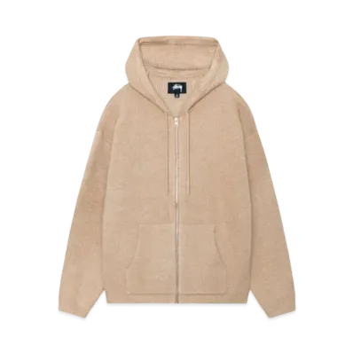 Stussy Hooded Zip Sweater "Camel"