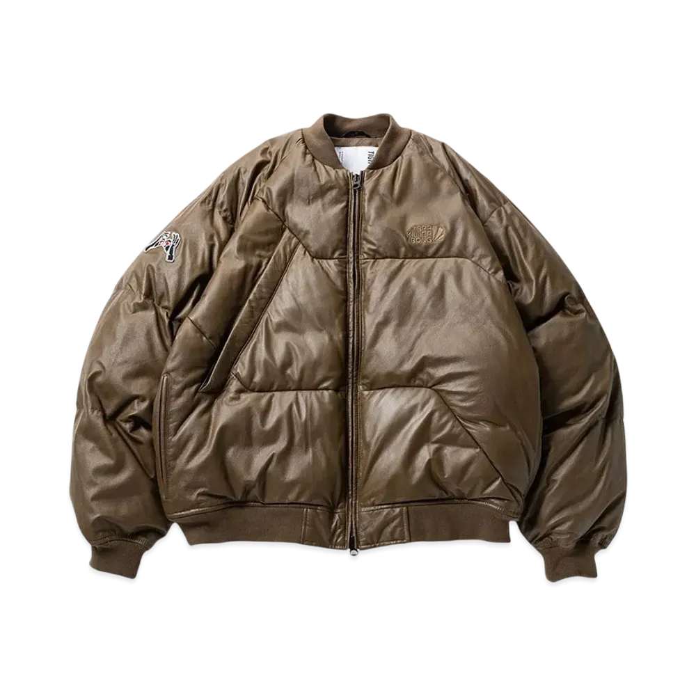 TIGHTBOOTH Leather Ma-1 Down Jkt "Brown"