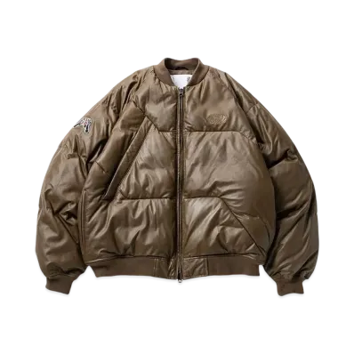 TIGHTBOOTH Leather Ma-1 Down Jkt "Brown"