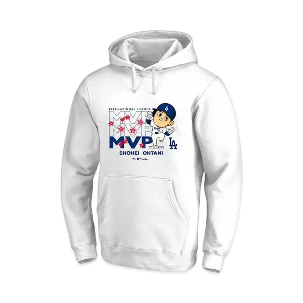 MLB Fanatics Dodgers Shohei Ohtani National League MVP 2024 Award Commemoration Illustration Hoodie Kids "White"
