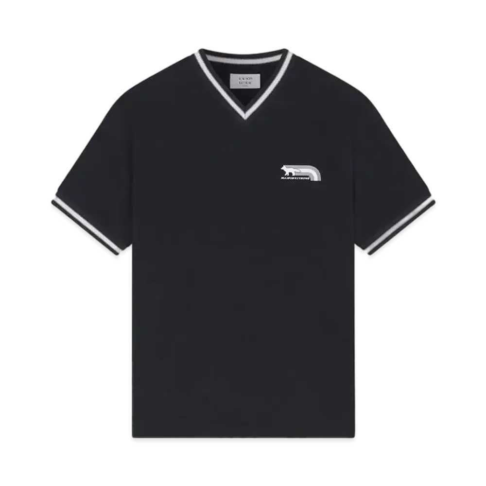 Maison Kitsune Flash Fox Raglan T-Shirt "Black"
